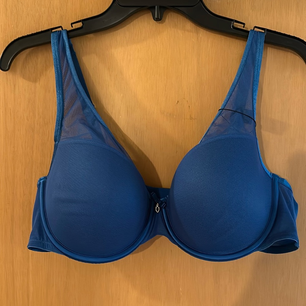 Curvy Couture Women’s Underwire Bra Blue Size 40C